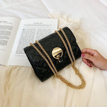 Load image into Gallery viewer, lady bags  new arrival fashion women shoulder bag pu material diamond lattice chains crossbody bag black red color