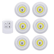 Load image into Gallery viewer, Battery Operated Dimmable LED Under Cabinet Light COB LED Puck Lights Closets Lights with Remote Control for Wardrobe Bathroom