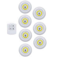 Load image into Gallery viewer, Battery Operated Dimmable LED Under Cabinet Light COB LED Puck Lights Closets Lights with Remote Control for Wardrobe Bathroom