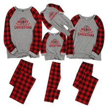 Load image into Gallery viewer, christmas pajamas cartoon family matching outfits for dad mom kids cotton print set plaid baby sleepwear winter clothes romper