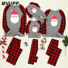 Load image into Gallery viewer, christmas pajamas cartoon family matching outfits for dad mom kids cotton print set plaid baby sleepwear winter clothes romper