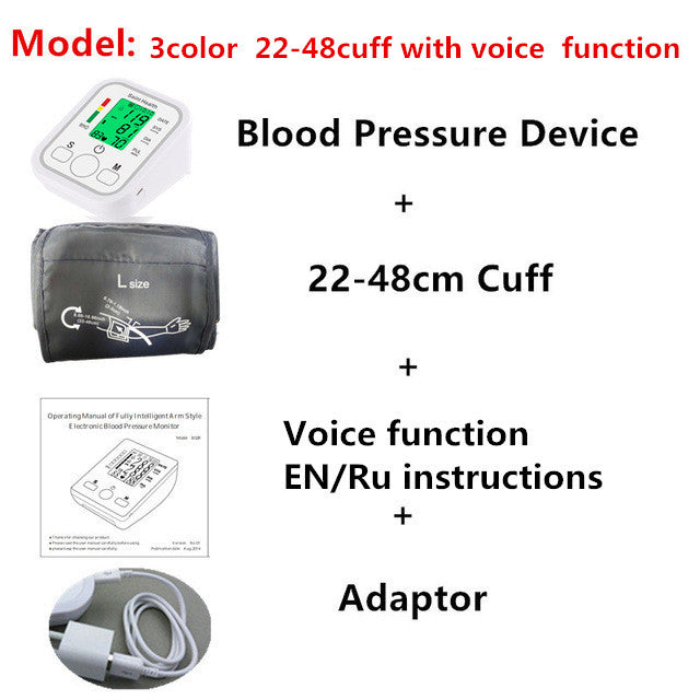 Automatic Digital Arm Blood Pressure Monitor BP Sphygmomanometer Pressure Gauge Meter Tonometer for Measuring Arterial Pressure