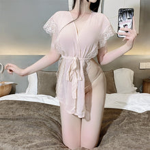 Load image into Gallery viewer, sexy lingerie women Babydoll Erotic Clothing pajamas Japanese lace kimono uniform Cosplay temptation See through bathrobe