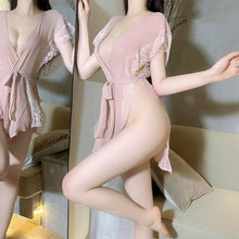 Load image into Gallery viewer, sexy lingerie women Babydoll Erotic Clothing pajamas Japanese lace kimono uniform Cosplay temptation See through bathrobe