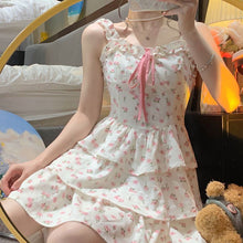 Load image into Gallery viewer, summer Print Floral slip dress Women 2022 Japanese girl style sweet Party Dress Casual Holiday Boho female Vestido