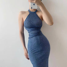Load image into Gallery viewer, summer clothes sexy bodycon dress club outfits for women birthday 2021 elegantes prom dresses long dresses backless blue dress
