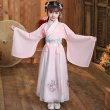 Load image into Gallery viewer, traditional Ancient chinese folk dance costumes girls children classical kids tang dynasty costume chinese hanfu clothing dress