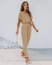 Load image into Gallery viewer, women&#39;s sets long pants sets elegant office ladies casual two pieces sets Pullover V-Neck casual women clothing