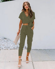 Load image into Gallery viewer, women&#39;s sets long pants sets elegant office ladies casual two pieces sets Pullover V-Neck casual women clothing