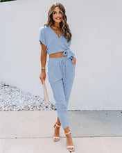 Load image into Gallery viewer, women&#39;s sets long pants sets elegant office ladies casual two pieces sets Pullover V-Neck casual women clothing