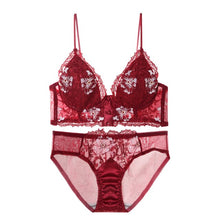 Load image into Gallery viewer, women underwear lace lingerie set sexy hot embroidery bralette push up bra and panty sets comfortable exotic intimates Lingerie